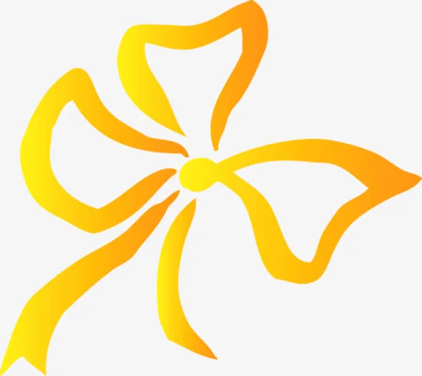 手绘黄色渐变三叶草免抠