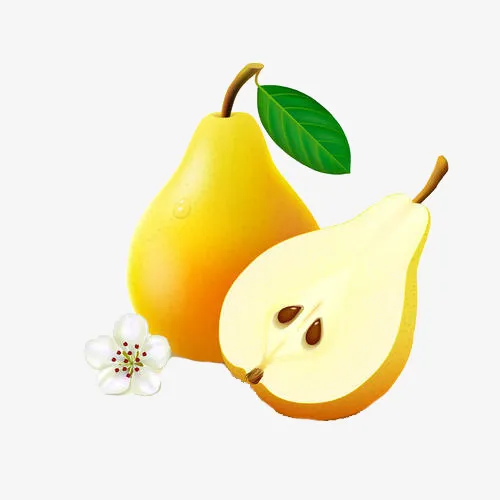 橙色的梨子，水果免抠