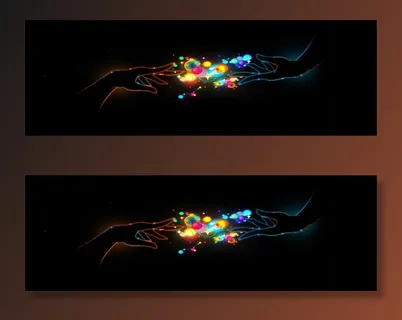 炫彩光效banner高清商务科技背景