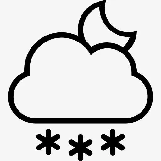雪夜中风天气符号图标免抠