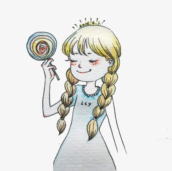 棒棒糖小女孩免抠