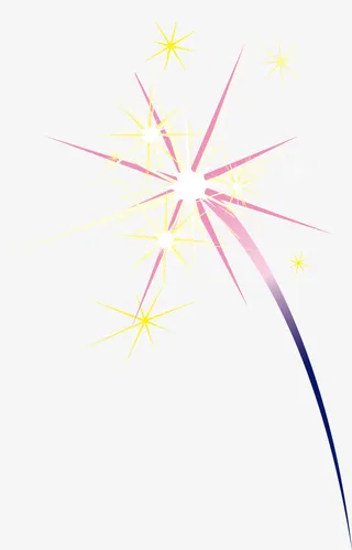 紫色闪耀烟花免抠