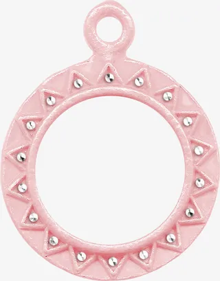 粉色圆形相框免抠