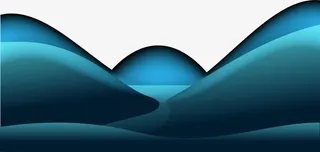 蓝色清新曲线免抠