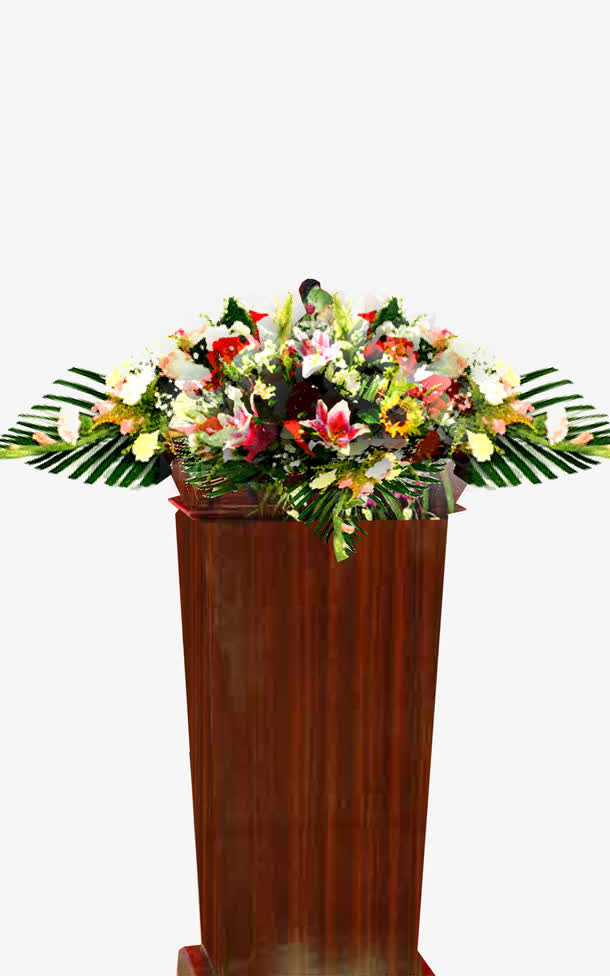 鲜花演讲台免抠