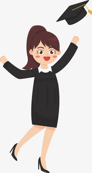 微笑可爱毕业学生免抠