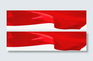 红色旗帜主页装修免抠