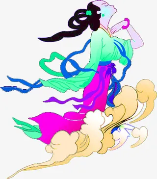 中国风嫦娥奔月装饰免抠