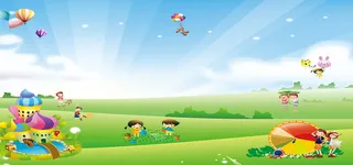 春天卡通绿色背景高清
