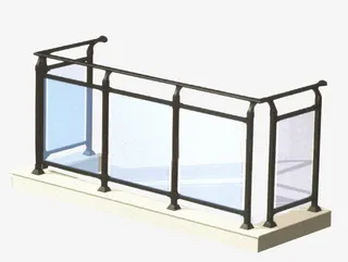 时尚阳台钢化玻璃栏杆免抠免抠