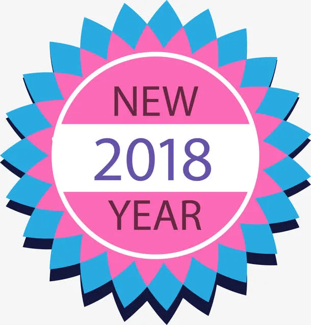 卡通手绘新年标签免抠