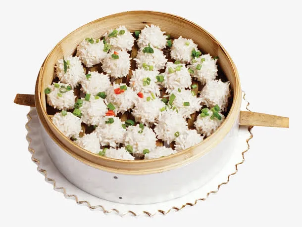 蒸笼里的珍珠圆子免抠