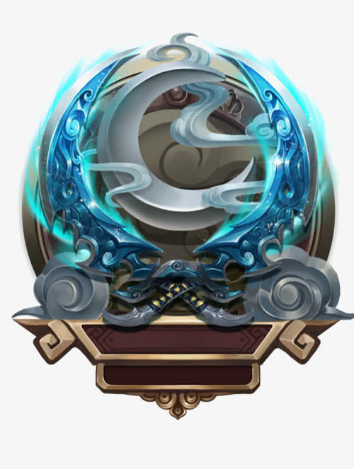 蓝色酷炫月亮免抠