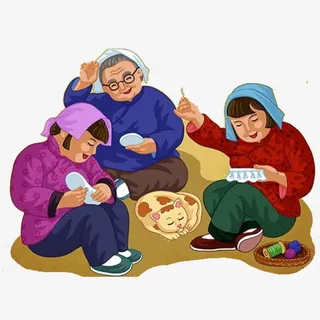 纳鞋底的奶奶免抠