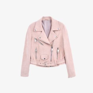 粉色皮衣外套免抠