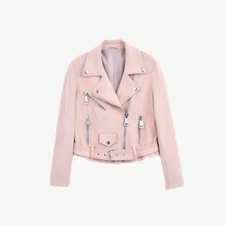 粉色皮衣外套免抠