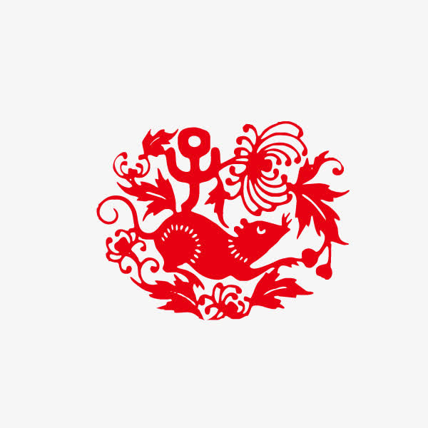 中国风 剪纸 春节 窗花免抠