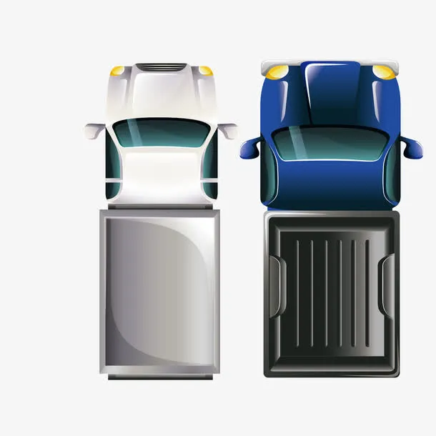 矢量卡通俯视货运卡车免抠