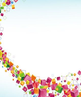 炫彩方块工作证背景素材高清