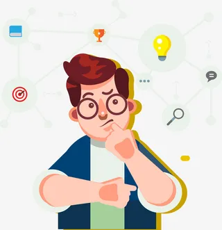 思考问题中的男人免抠