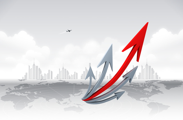 简约银色红色箭头商务印刷背景高清