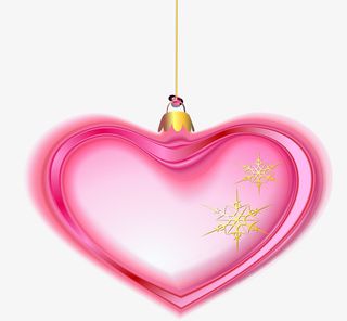 免抠悬挂粉色爱心装饰免抠