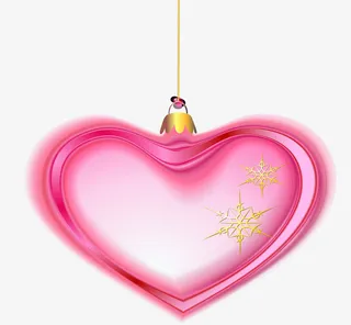 免抠悬挂粉色爱心装饰免抠