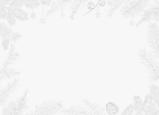 白色创意树枝装饰边框免抠