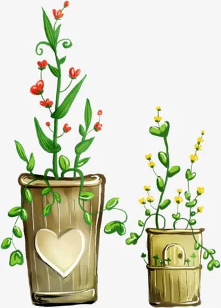 绿色卡通春天花朵清新免抠