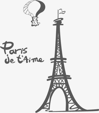 埃菲尔铁塔印花矢量图免抠