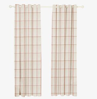 简约的格子窗帘实物免抠