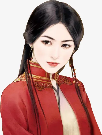 红衣美女免抠