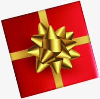 红色的礼盒金色的蝴蝶结免抠