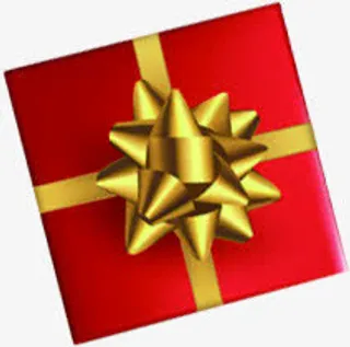 红色的礼盒金色的蝴蝶结免抠