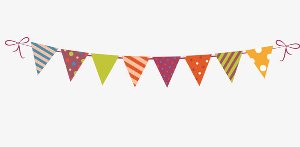 彩色装饰吊旗图片免抠