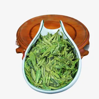 瓷碗中西湖龙井茶叶免抠