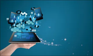 商务网络科技电脑简约扁平背景高清