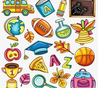 卡通学校教育素材图片免抠