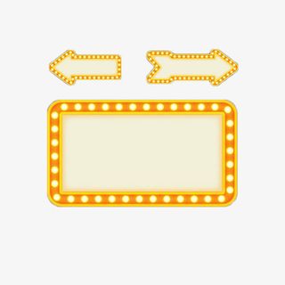 方形黄色灯牌免抠