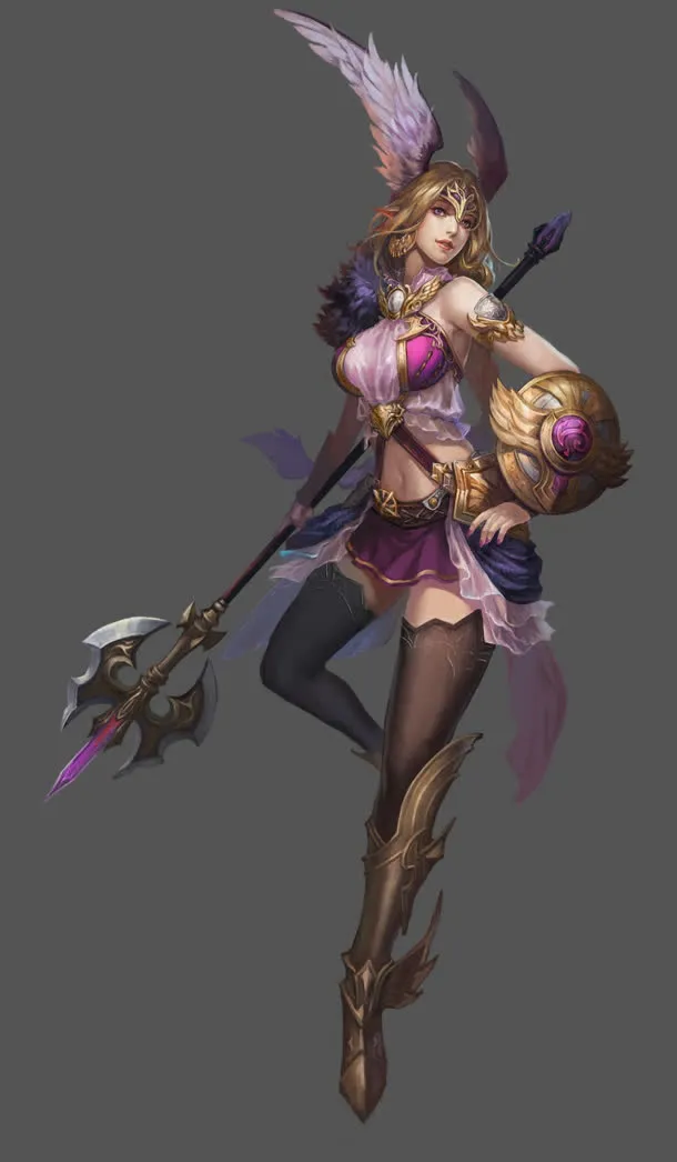 紫色羽毛服饰人物免抠