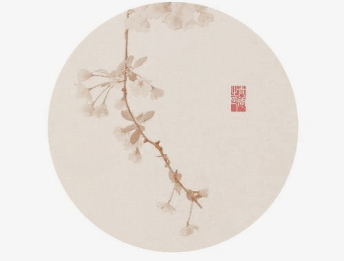 花朵工笔画边框设计免抠