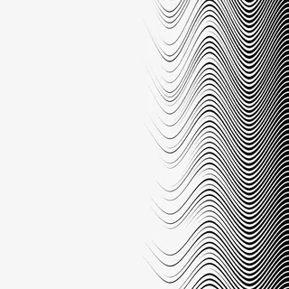 手绘渐变黑色曲线免抠