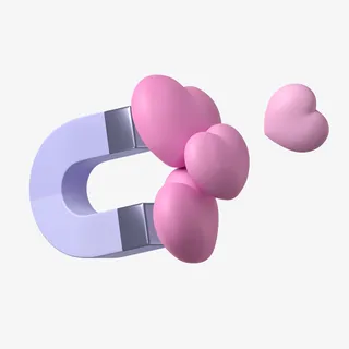 3D爱心磁铁免抠 3D爱心磁铁免抠