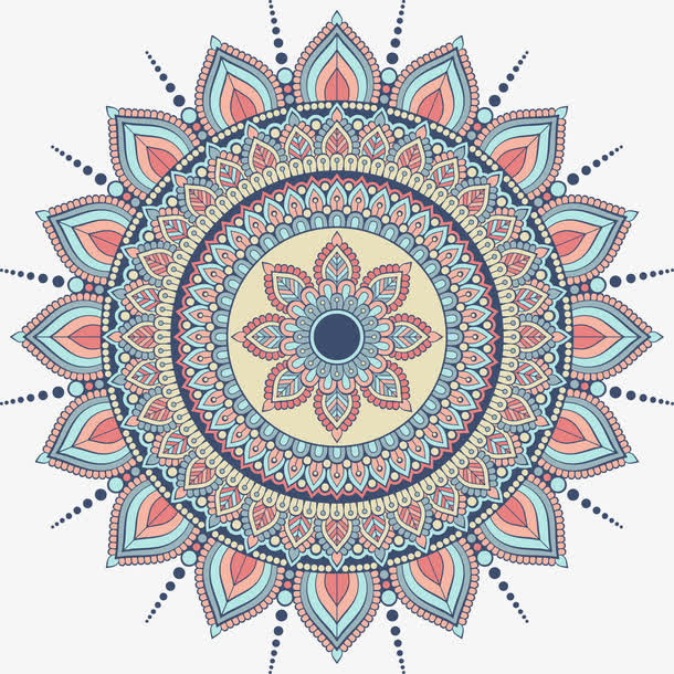 复古圆形花纹免抠