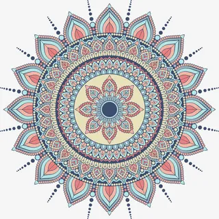 复古圆形花纹免抠
