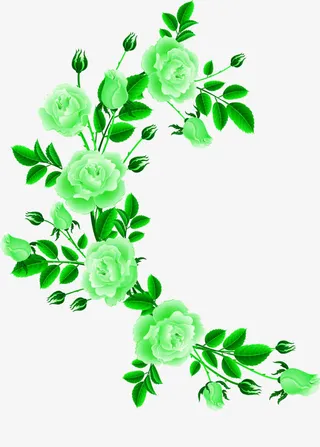 绿色牡丹花卉免抠