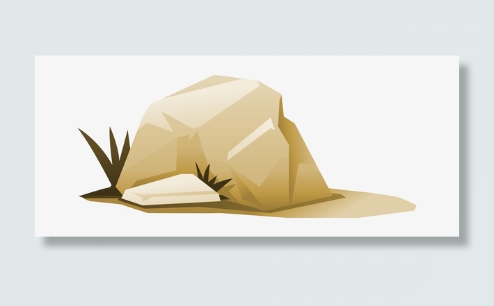 卡通手绘堆积的石头免抠