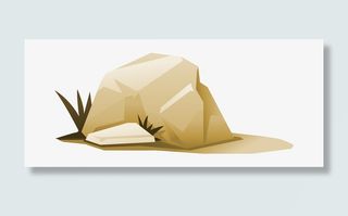 卡通手绘堆积的石头免抠