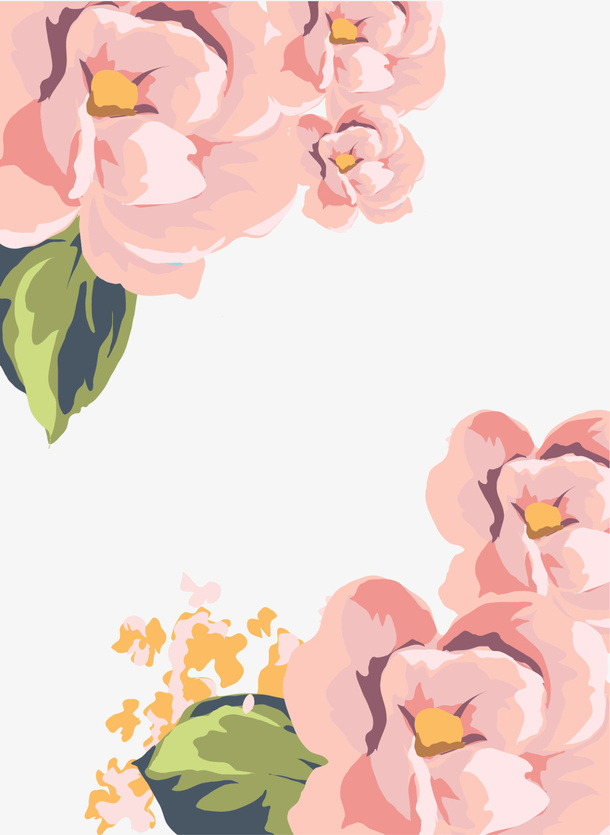 粉色情人节花朵框架免抠