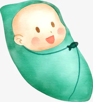 襁褓中的可爱男婴免抠
